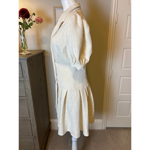 Shein | Cream Fit and Flare Double Breasted Button Front Dress | 6 - Picture 8 of 13